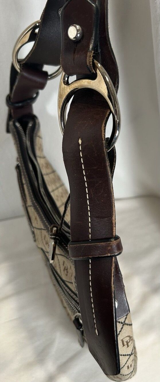 Dooney and Dourke Vintage Signature DB Canvas Hobo Bag - Picture 7 of 15